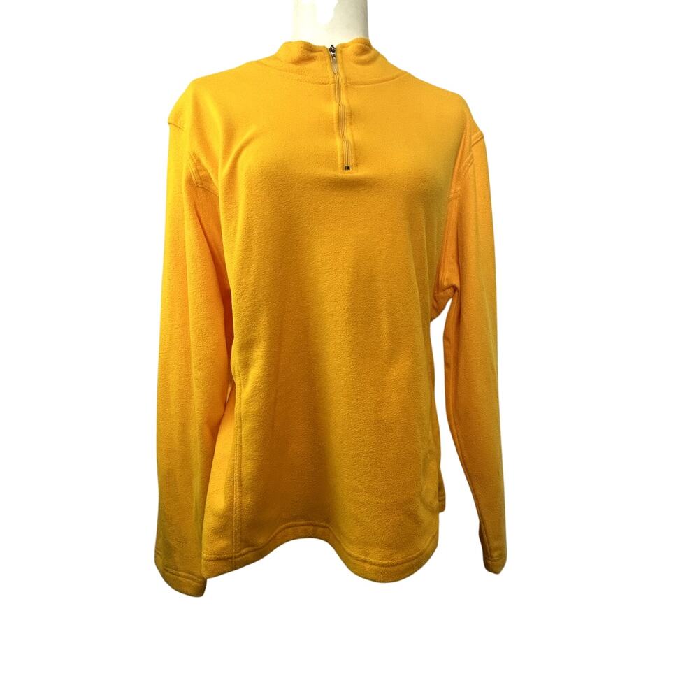 SKU 2031 Emily B Pullover Women Size XXL Yellow Zip Neck Made in Jordan